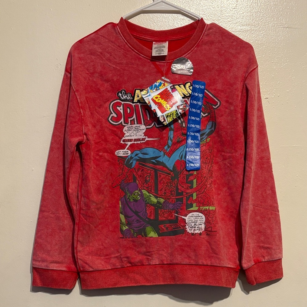 Marvel Red Spider-Man Kids Hoodie Size 10/12